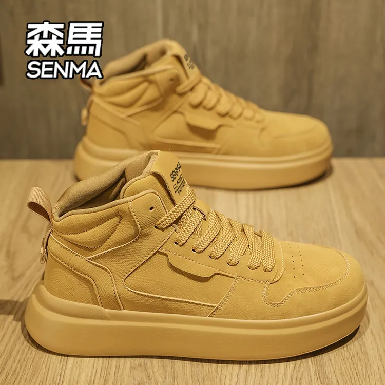 SENMA/森马高帮男鞋2025年新款秋季潮流百搭厚底板鞋运动休闲潮鞋