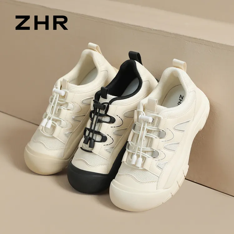 ZHR/则则厚底老爹鞋女款秋季小白鞋增高软底轻便登山女鞋运动鞋女