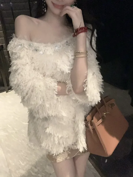 【雅乔定制】白夜童话 蓬松羽毛肌理感上衣女宽松慵懒DYLL-25106581