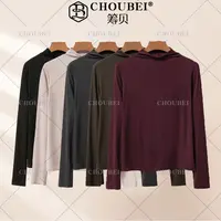 「CHOUBEI」春季半高领打底衫内搭多色修身长袖上衣纯色612
