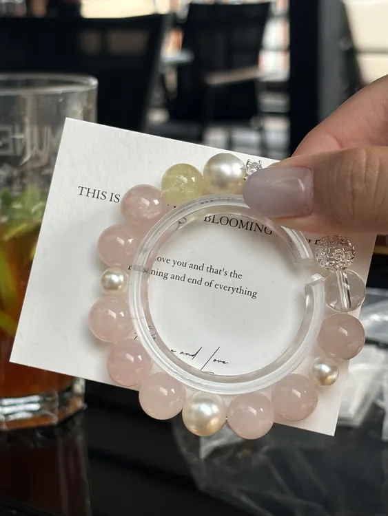 粉梦之境粉水晶柠檬黄水晶手串