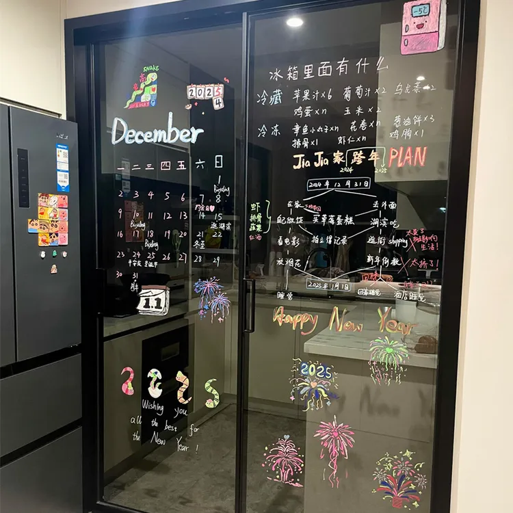 厨房玻璃门可擦笔画画diy客厅阳台门写字荧光笔涂鸦装饰可擦粉笔