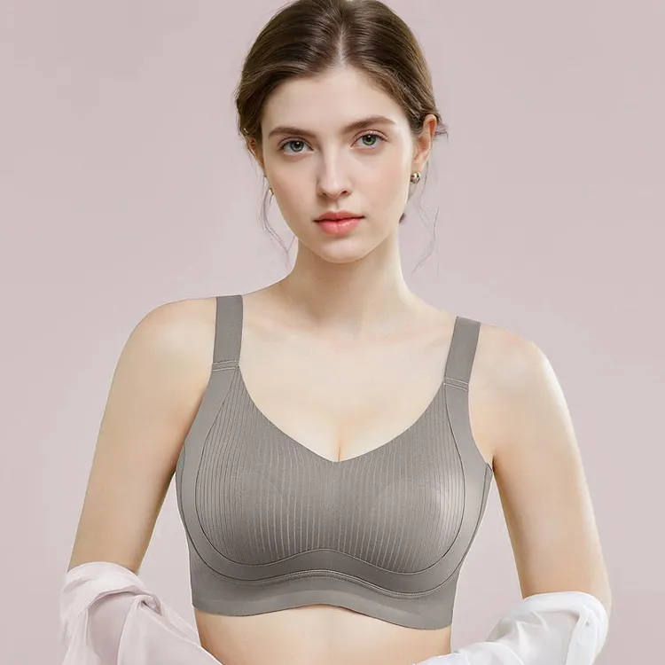2025秋冬季提拉无痕内衣大胸显小防下垂收副乳薄款文胸无钢圈舒适