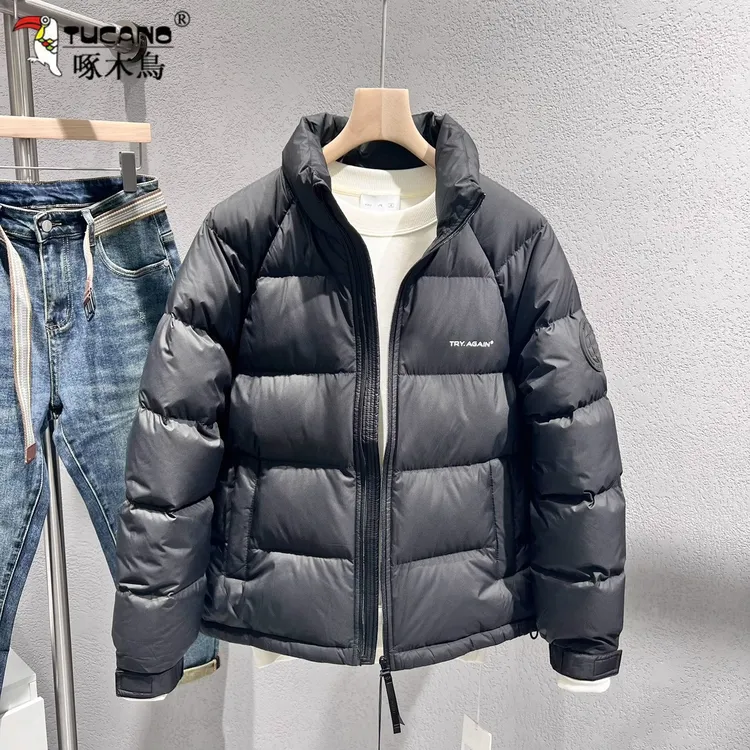 啄木鳥男士轻薄保暖立领棉衣服2025年冬季新款青年短款棉袄外套男