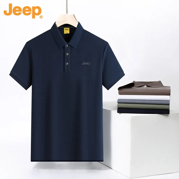 JEEP/吉普父亲节礼物男士抗菌POLO衫户外休闲运动透气翻领短袖