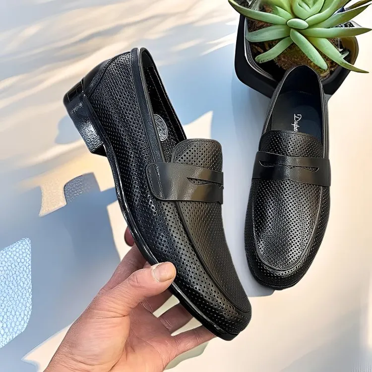 35码起百搭单鞋透气夏季休闲皮鞋凉鞋男士真皮英伦韩版商务皮鞋