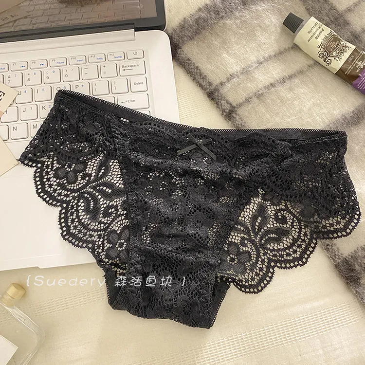 不见花海~蕾丝镂空性感纯欲内裤女低腰透气亲肤三角裤性感内裤