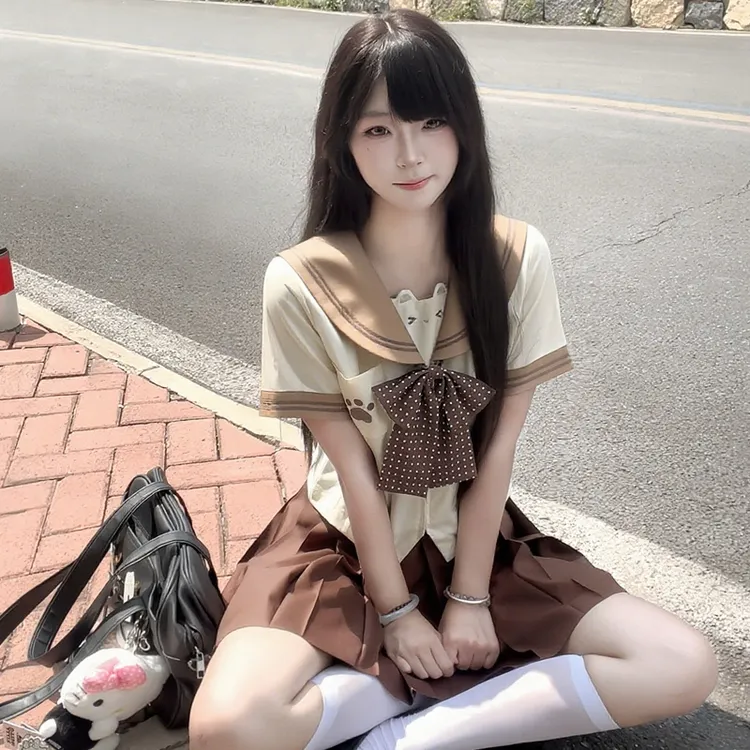 不眠岛JK原创【嘟嘟熊】幼稚园二本收腰水手服可爱日系jk制服套装