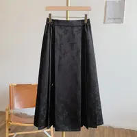 墨兰Y2672-2流苏盘扣提花半松紧腰半身裙马面裙