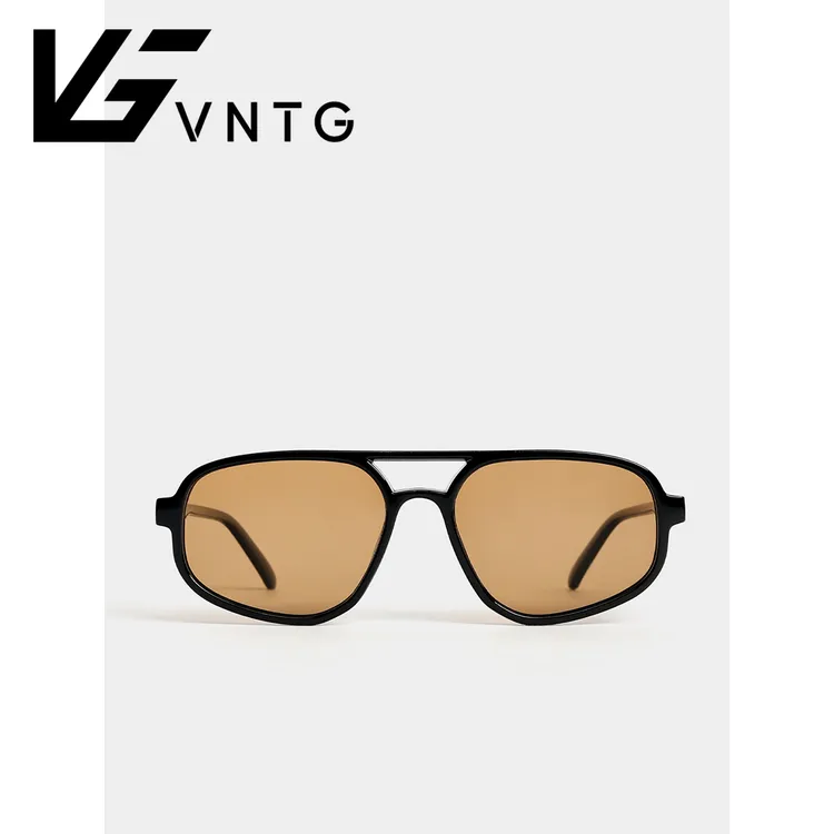 vntg墨镜双梁复古改良飞行员式欧美风ins博主同款uv400太阳眼镜商品图