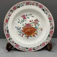 雍正粉彩花卉深腹盘