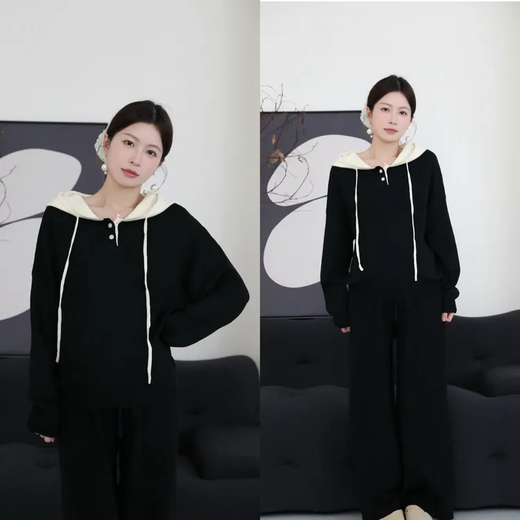 senenmu【遇见套装-连帽版】【羔羊绒】新款显瘦套装孕妇装针织套装