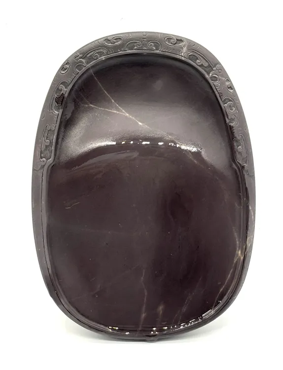 6寸老坑 端砚 15*10.8*1.9CM 创汇期精品 带原盒 80年代出口锦盒