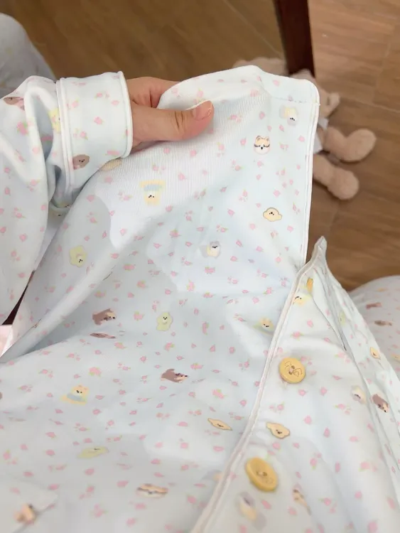 碎花小狗日系ins卡通长袖睡衣少女秋冬季德绒学生保暖长裤家居服