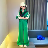 女童春装运动套装2025新款儿童洋气时髦卫衣阔腿裤两件套春秋款潮