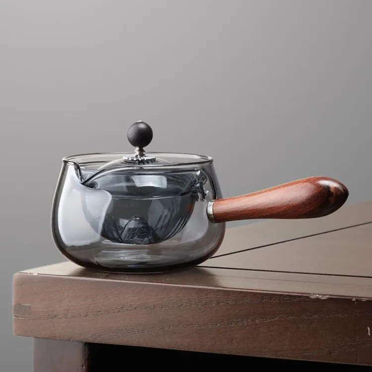 360°旋转逍遥壶泡茶器煮茶器可明火电陶炉加热耐热高硼硅玻璃家用