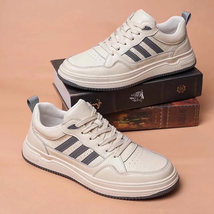 头层牛皮“抖音双11”百搭透气板鞋休闲潮流男士鞋子低帮防滑男鞋