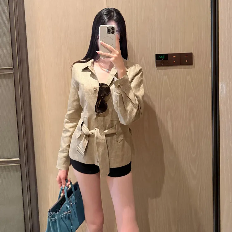 复古风亚麻外套女2025秋季新款肌理感高端老钱风轻奢休闲时尚上衣