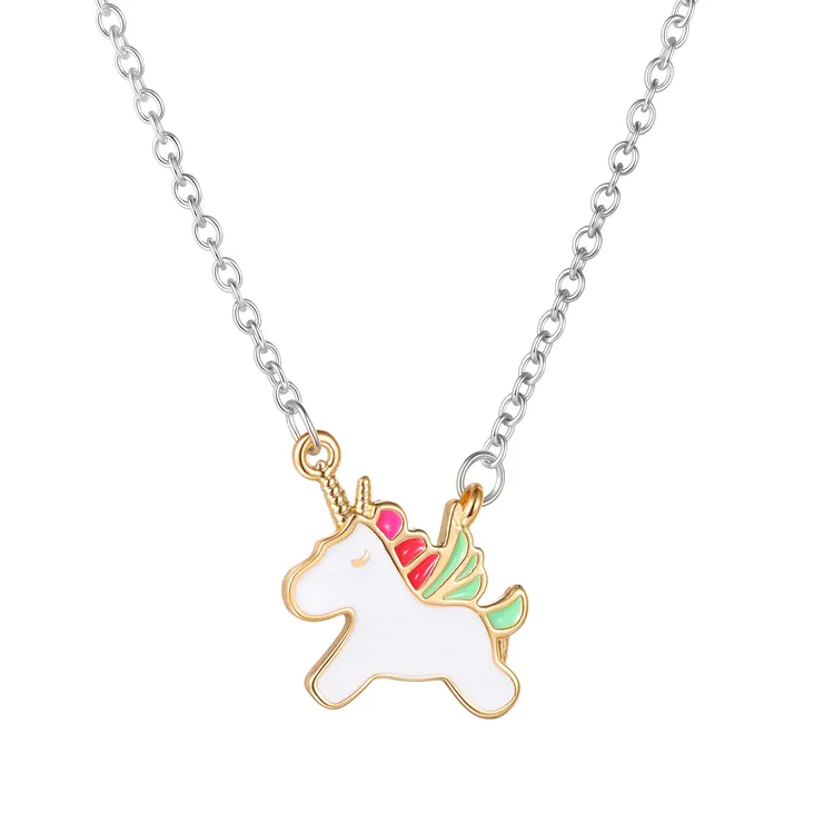 铜合金项链 小马独角兽可爱小众ins原创设计项链百搭锁骨链马年