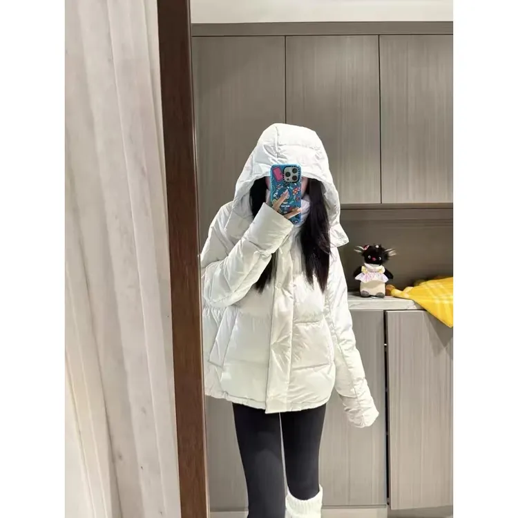 商场同款wunder puff女保暖五格泡芙鸭绒服露露短款连帽羽绒外套