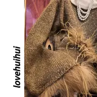 lovehuihui 《仙女的私藏》时尚重工亮片鸵鸟毛百搭上衣