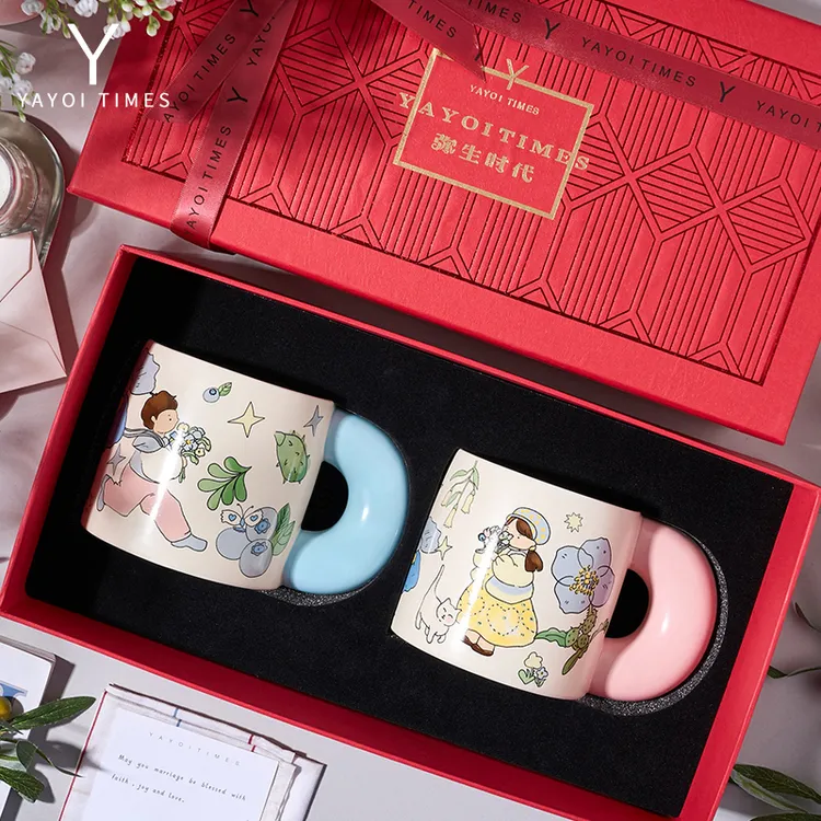 弥生时代「爱转角」日系马克杯对杯情侣杯 子一对情侣款创意
