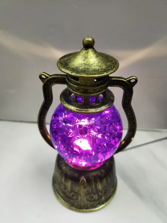 复古怀旧小马灯旋转紫水晶球创意手提装饰礼品摆件