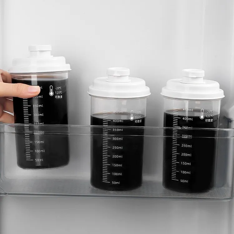 带刻度中药分装收纳瓶食品级可加热可冷藏多用果汁麦片分装收纳瓶