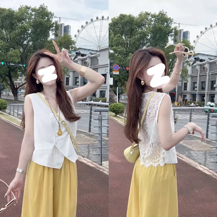 慵懒松弛感宽松背心休闲短裤套装夏季新款休闲设计感气质两件套女