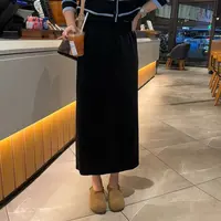 【灯芯绒半裙】秋季新款后开叉松紧腰灯芯绒半裙休闲时尚百搭款