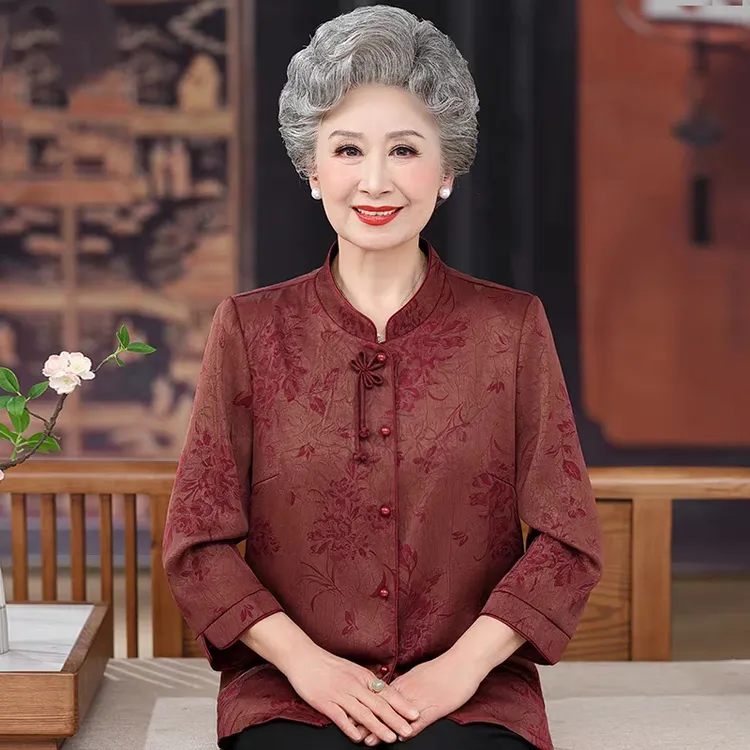 妈妈夏装衬衫2025新款新中式中老年奶奶春夏小衫高贵薄款宽松上衣