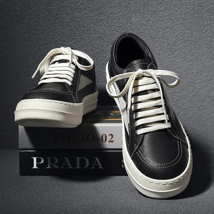 夏季真皮休闲板鞋男士运动时尚百搭透气厚底潮流低帮韩版潮鞋