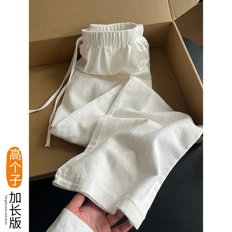 175高个子加长版慵懒老钱风阔腿裤女夏宽松显瘦休闲裤2432