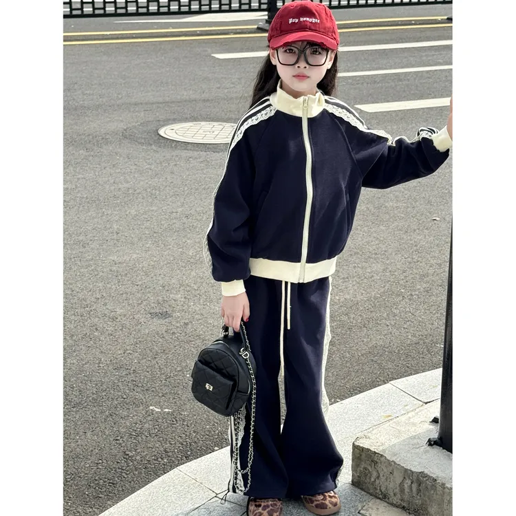 女童秋装套装2025新款儿童时尚韩版外套大童女孩秋季休闲裤两件套