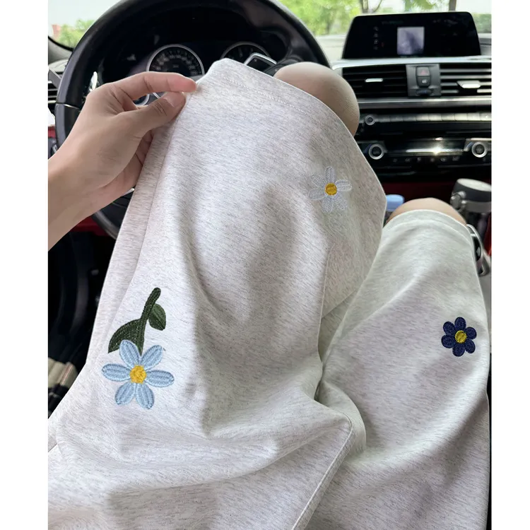 美式复古小花刺绣短裤男生夏季外穿重磅270g潮牌宽松五分休闲裤