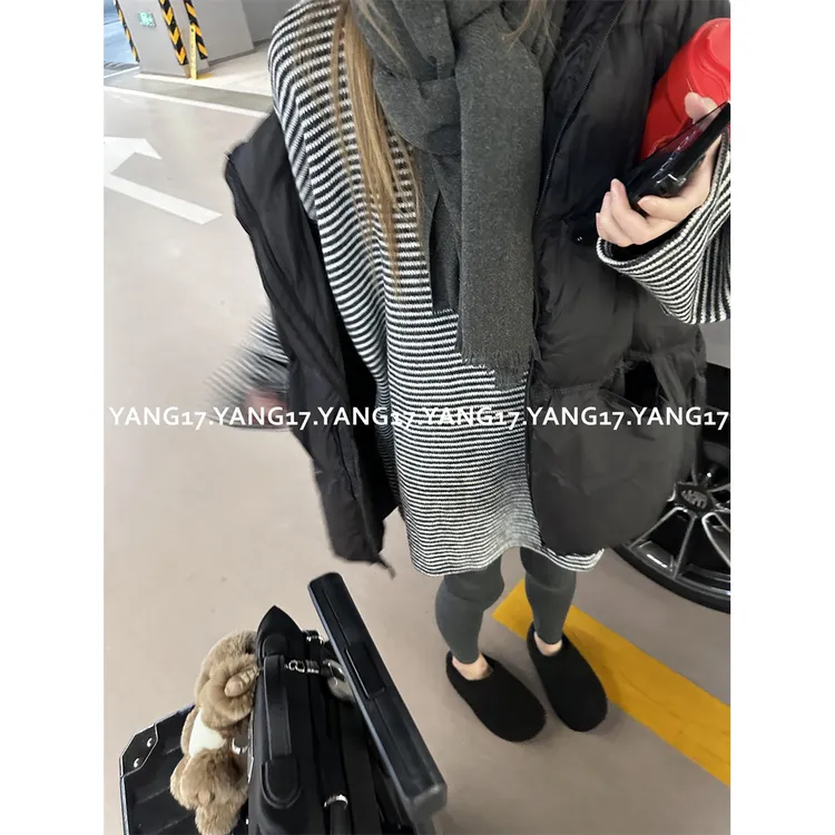 VUMP 表层绒毛感！像一件粗针毛衣一样的加厚条纹T恤 宽松韩系慵懒