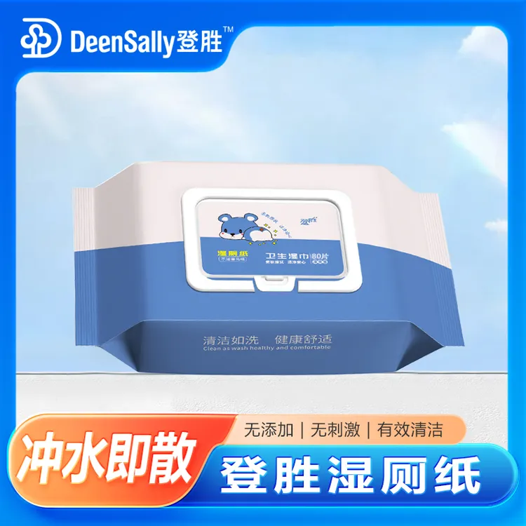 登胜抑菌清洁消毒80抽卫生湿巾家用湿厕纸居家日用婴儿必备用品
