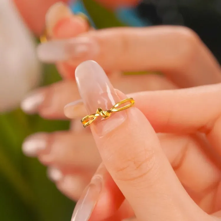 钛钢戒指 【同心结】纽结打结戒指女可调节素圈戒指过年情人节礼物