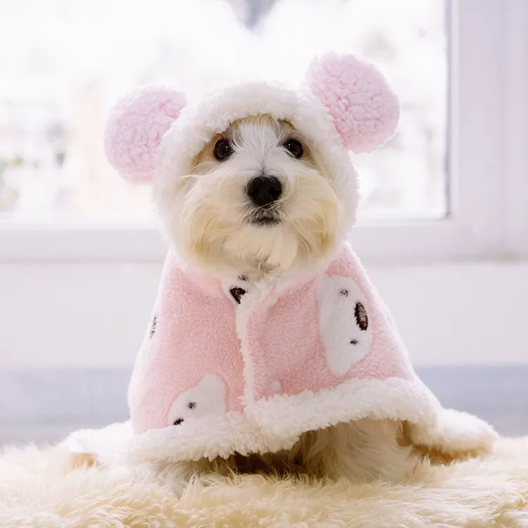 狗狗披风加厚睡袍保暖小熊披风秋冬被子子披肩斗篷毛毯小型犬衣服