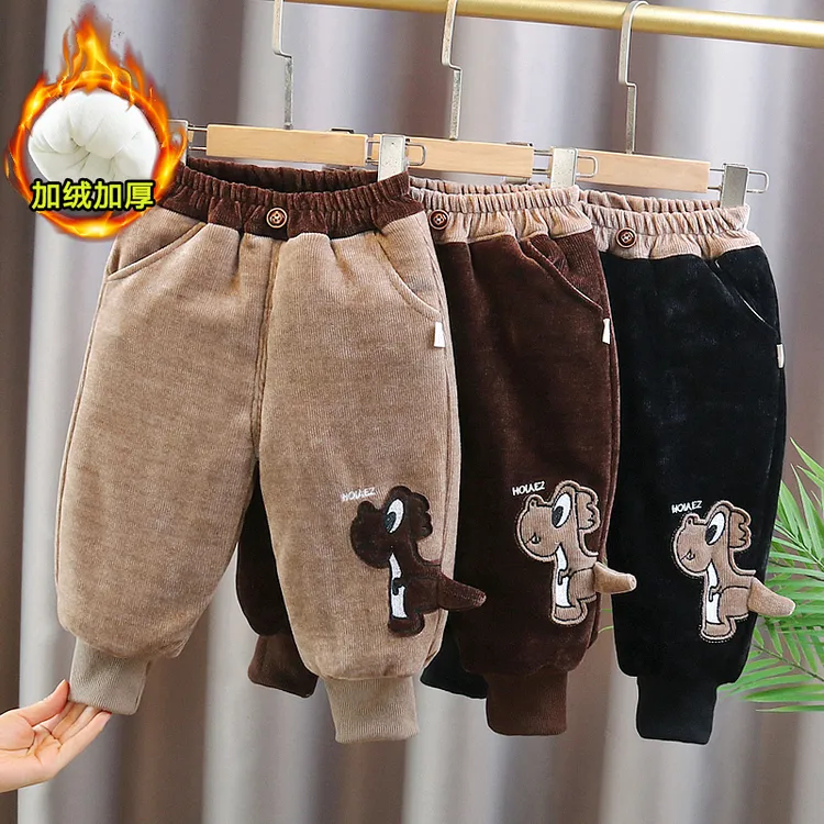 一条过冬儿童棉裤外穿男童冬季加绒裤子女童加厚保暖三层夹棉超厚