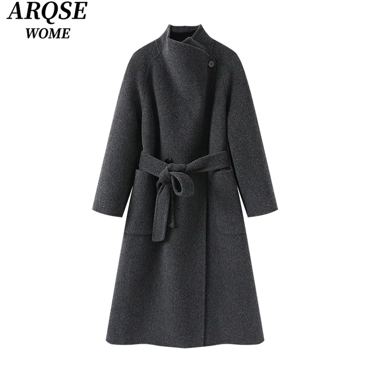 【直播专享】秋冬季新品长款双面呢毛呢大衣外套2355