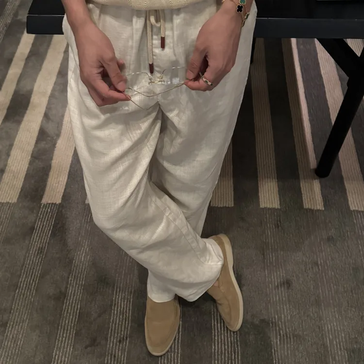 K*Ton10080版亚麻长裤男士运动时尚休闲裤夏季早秋穿搭高级感长裤