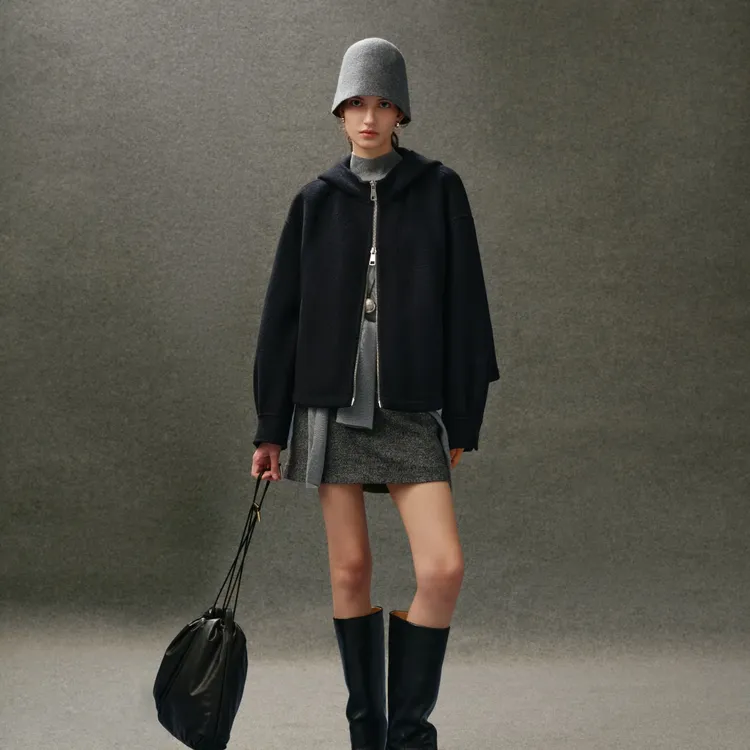 【飞行大衣羊毛2.0】颗粒羊绒系列毛呢外套大衣女高级感8855A1D715商品图