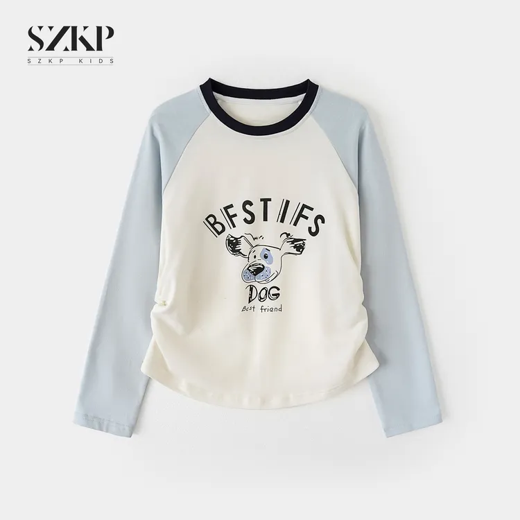 SZKP女童秋装2025新款长袖上衣中大童儿童休闲T恤衫BGYQ552434