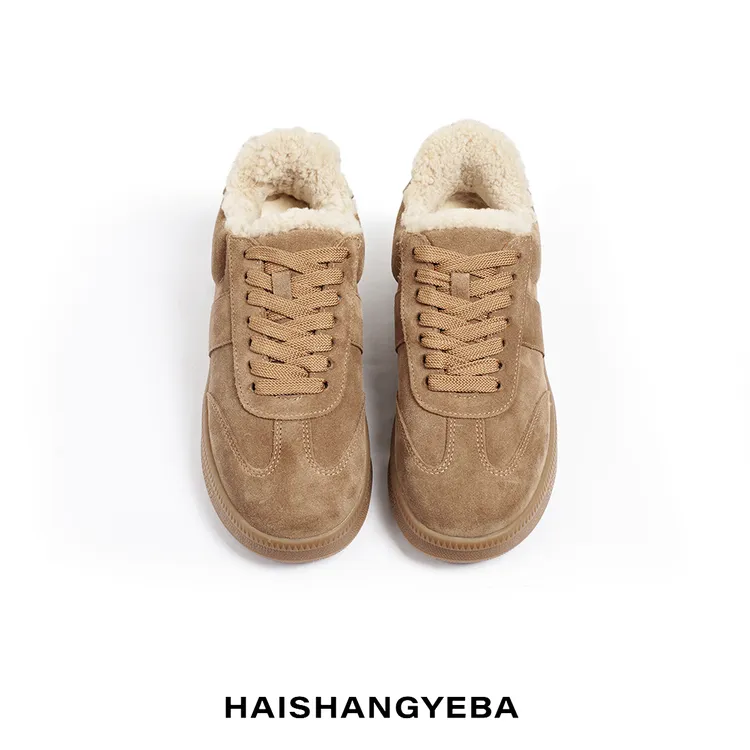 【海上叶爸】新款2025秋冬百搭牛反绒复古厚款时尚德训鞋