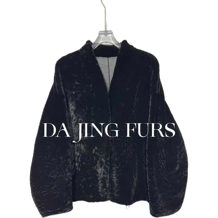 【大晶皮草】小胎羊“雪漫长空”美利奴羊皮毛一体宽松老钱皮草806