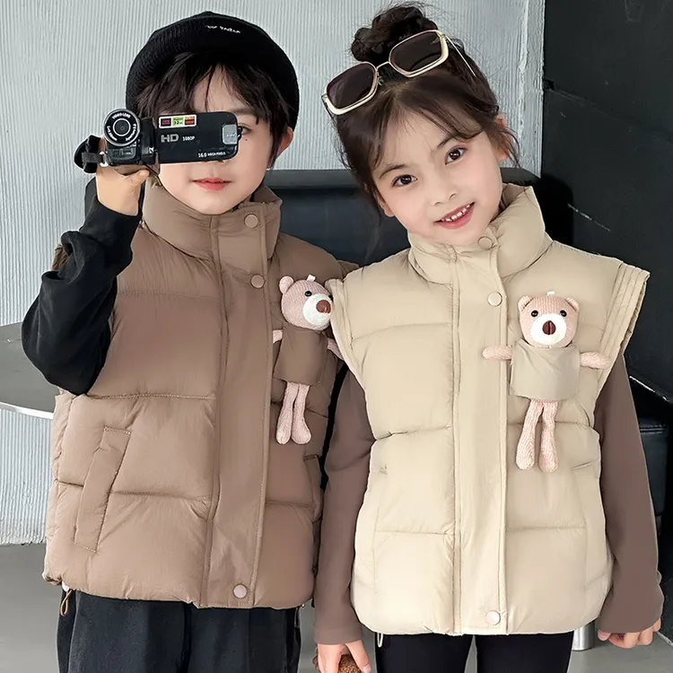儿童男童女童秋冬季马甲外套保暖秋冬童装洋气娃娃立领坎肩背心潮
