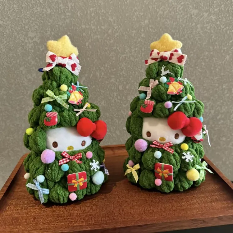 圣诞礼物正版圣诞树HelloKitty包包挂件卡通毛绒玩偶凯蒂猫钥匙扣
