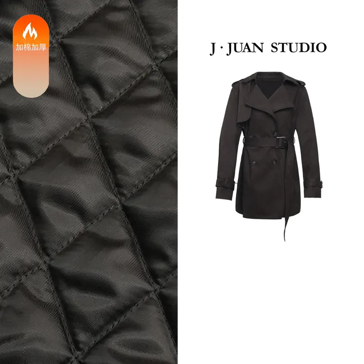 【J.Juan】麂皮棉衣-冬季加棉加厚英伦风衣款棉服高个子女装厚棉袄