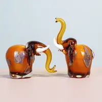 淄博纯手工琉璃象，吉祥如意，吸米纳福，送礼家居摆件